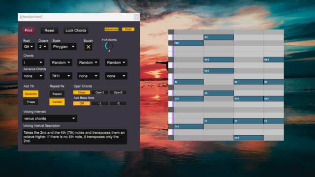Chordprinter snippet